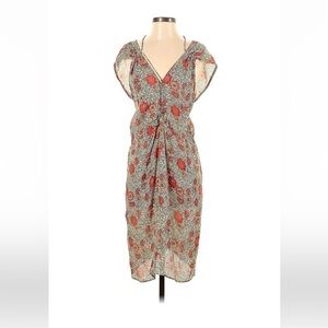 Isabel Marant Floral Midi Dress - Red and Blue
